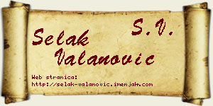 Selak Valanović vizit kartica